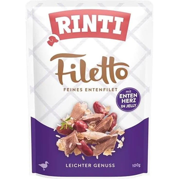 Rinti Filetto Entenfilet mit Entenherz, Hunde-Nassfutter, 24x100g – Bild 2
