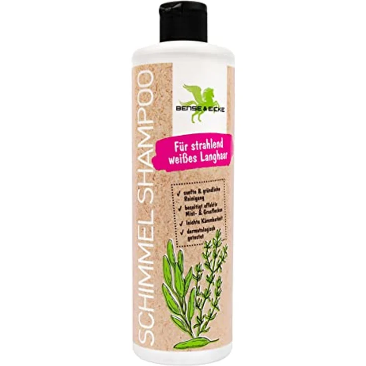 PFIFF 102447 Bense & Eicke Schimmel Shampoo, 500 ml - Sanfte Reinigung und Pflege für glänzendes Fell, Mähne und Schwanz – Bild 1