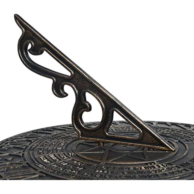 vidaXL Vogeltränke Sonnenuhr Bronze 35,5 x 82 cm Kunststoff – Bild 6