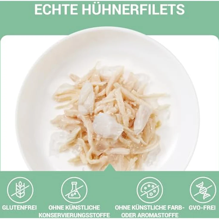 Schesir Hähnchenfilets mit Barsch in Gelee, 100% natürliche Zutaten, ergänzendes Nassfutter für Katzen, Originalrezept, 12 Dosen à 70 g – Bild 4