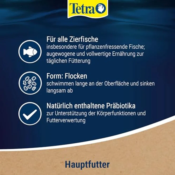 Tetra TetraPhyll Flakes, Flockenfutter mit lebenswichtigen Ballaststoffen für pflanzenfressende Zierfische, 250 ml Dose – Bild 4
