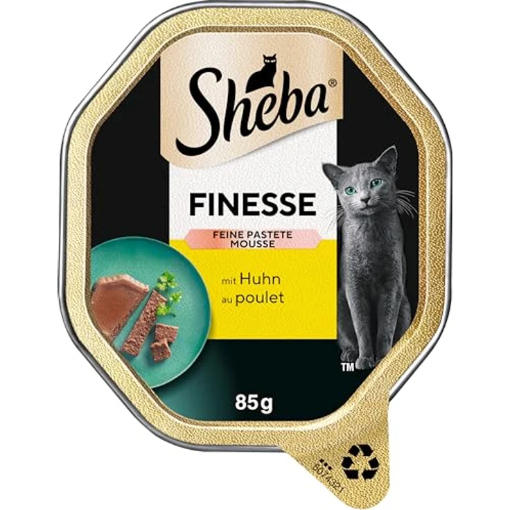 SHEBA Finesse Feine Pastete für Katzen, Nassfutter mit Huhn, 22 x 85g Schale – Bild 2