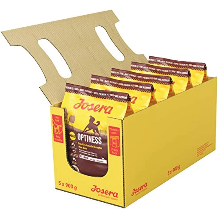 JOSERA Optiness Adult, Premium Trockenfutter für ausgewachsene Hunde, Lamm & Geflügel, eiweißreduziert, ohne Mais, weizenfrei, 5er Pack (5 x 900 g) – Bild 1