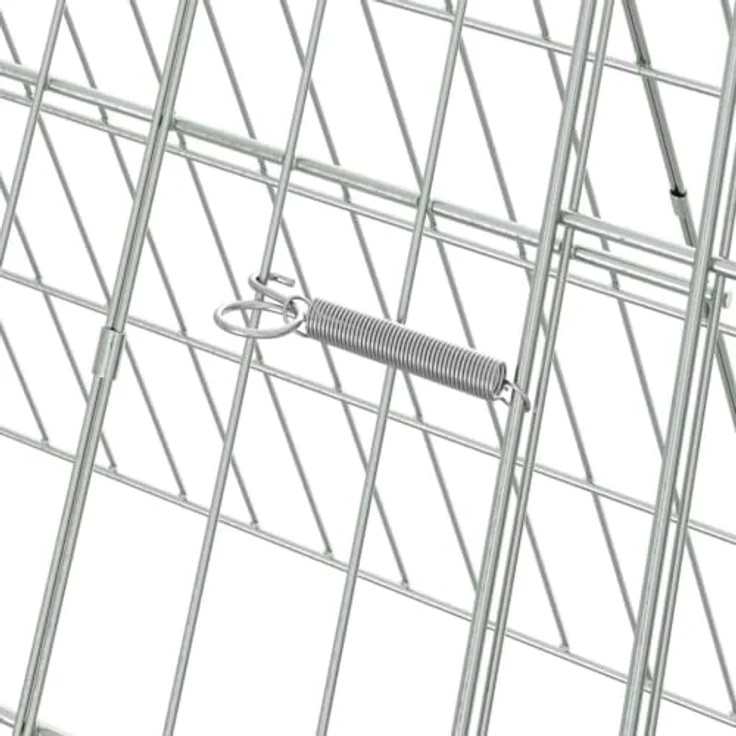 vidaXL Hasenkäfig Silber, 650 x 55 x 55 cm, verzinkter Stahl, wetterbeständig, einfach zu montieren für Garten und Terrasse – Bild 5