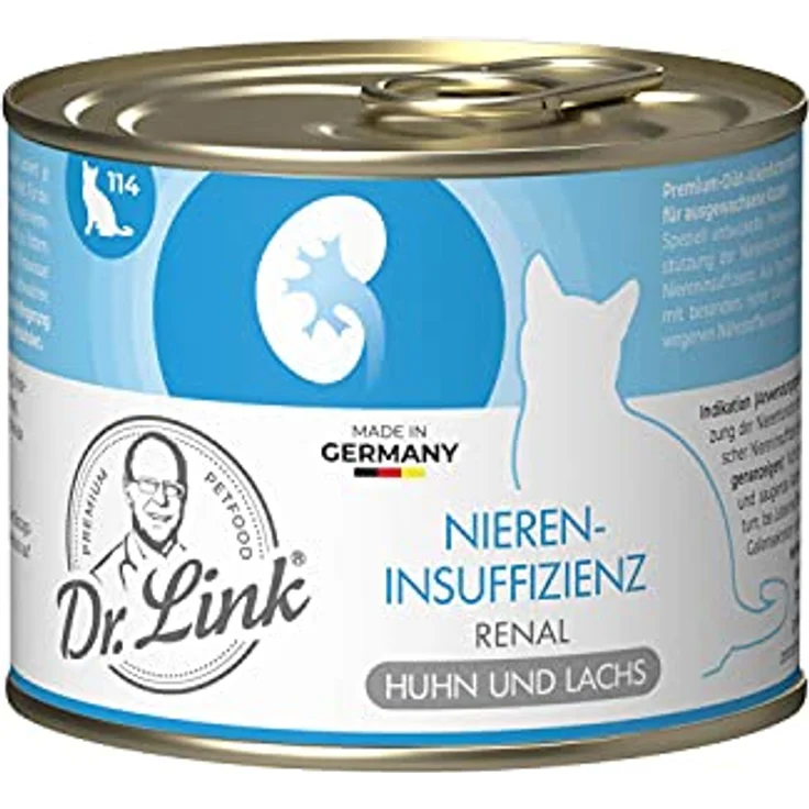 Dr. Link Spezial-Diät Katzenfutter, Nierenunterstützung mit Huhn & Lachs, 6x200g Dose – Premium-Qualität mit Omega-3 Fettsäuren – Bild 2