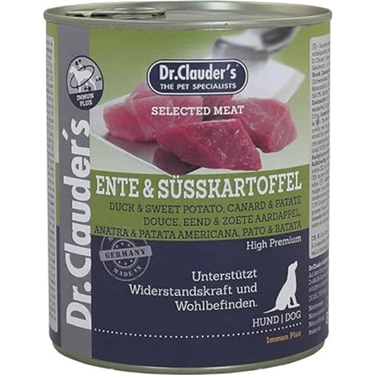 Dr. Clauder's Selected Meat - ImmunPlus - Hunde-Nassfutter mit Ente & Süßkartoffel, Lebensmittelqualität, 6 x 800 g – Bild 4