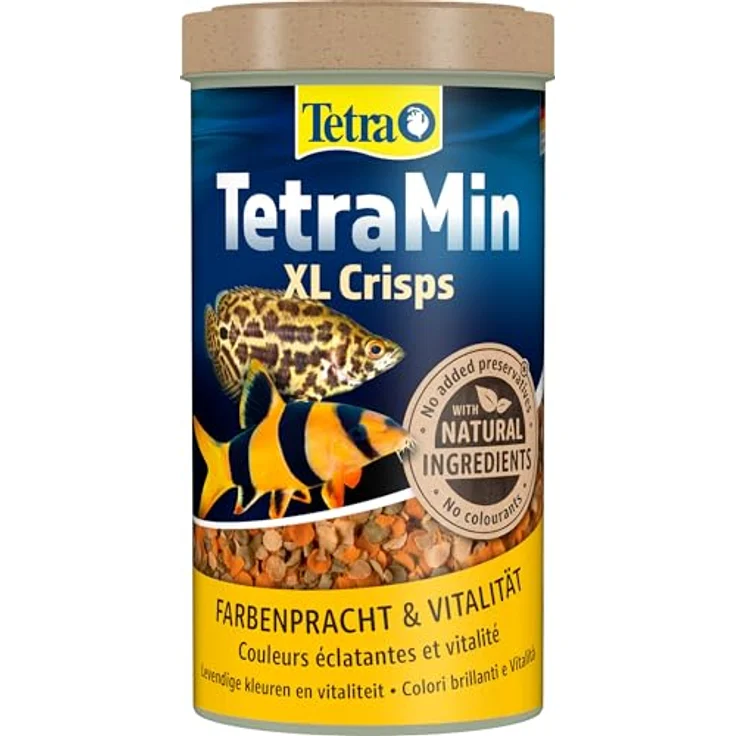 Tetra TetraMin XL Crisps, Fischfutter für große Zierfische, nährstoffreiche Mischung für gesundes Wachstum, 500 ml Dose – Bild 1