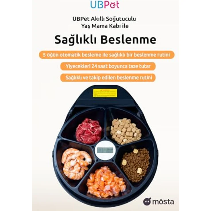 UBPet F10, Automatischer Futterspender mit Kühlfunktion (0.33 l), Timer für 5 Portionen, Futternapf – Bild 6
