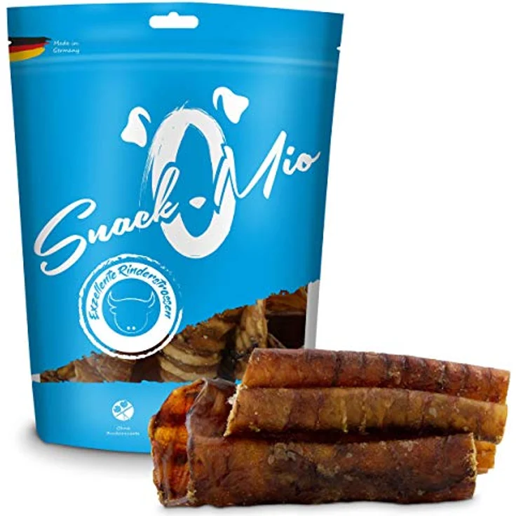 SnackOMio Premium Hundesnack, Exzellente Rinderstrossen, getreidefrei, lufttrockene Naturbelohnung, 1 x 350g – Bild 2
