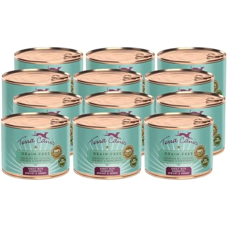 Terra Canis Kaninchen, Zucchini, Aprikose & Borretsch - Getreidefreies Nassfutter, 12x200g, Premium Hundefutter in 100% Lebensmittelqualität, reichhaltig & allergenarm – Bild 1