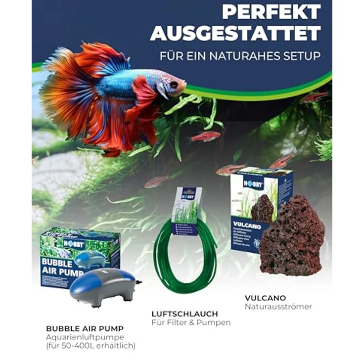 HOBBY Bubble Air Pump 300, Luftpumpe für Aquarien 100–300 l, 3,5 W, 2 × 2,5 l/min Förderleistung, leise, vibrationsarm, für Süß- & Meerwasseraquarien – Bild 4