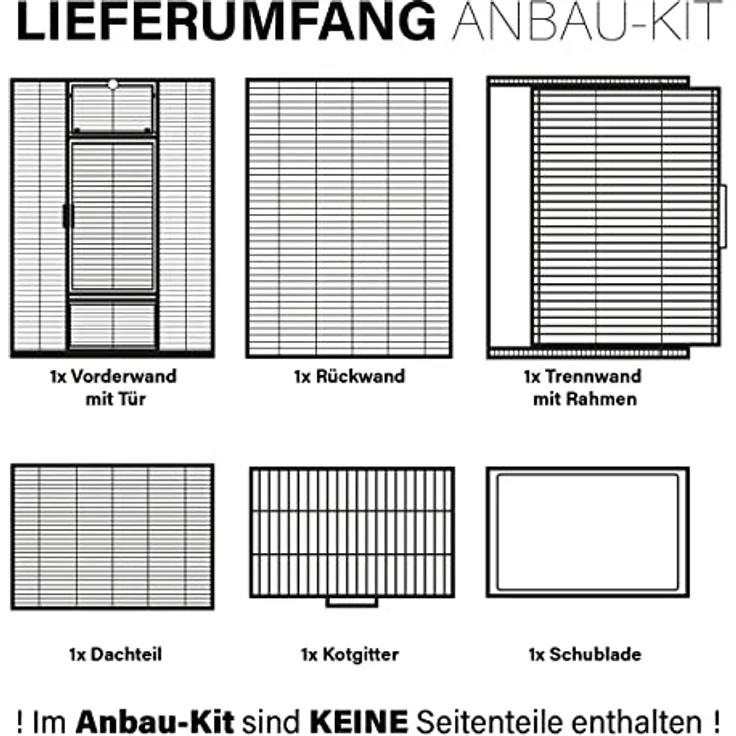 Montana Cages Erweiterungs-Modul für Sittichvoliere New Madeira Antik, 85 x 54 cm, inkl. Trennwand und Rollständer – Bild 3