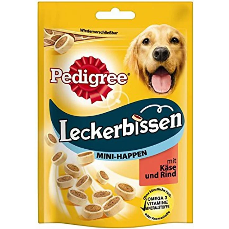 Pedigree Leckerbissen Mini-Happen, 6x 140g Hundesnack, mit 4% Rind und pflanzlichen Nebenerzeugnissen – Bild 1