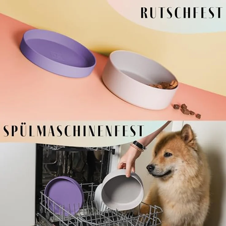 ne&no® Silikon Hundenapf 1200 ml mit Deckel, rutschfest und luftdicht für kleine und mittelgroße Hunde, ideal für den Kühlschrank – Bild 5