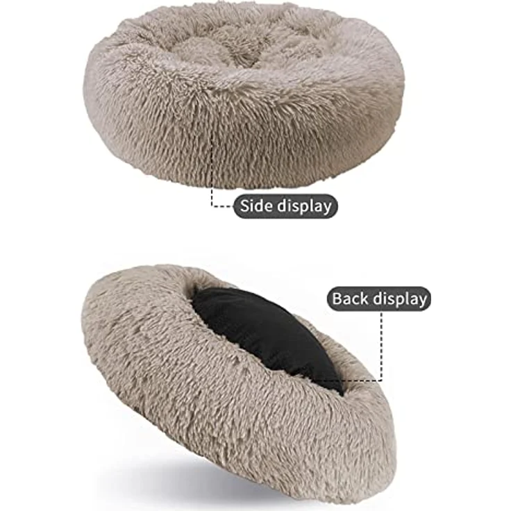 Nisrada Hundebett 70cm, rund, waschbar, gemütlich und weich, rutschfester Boden, ideal für kleine bis mittelgroße Hunde und Kätzchen – Bild 5