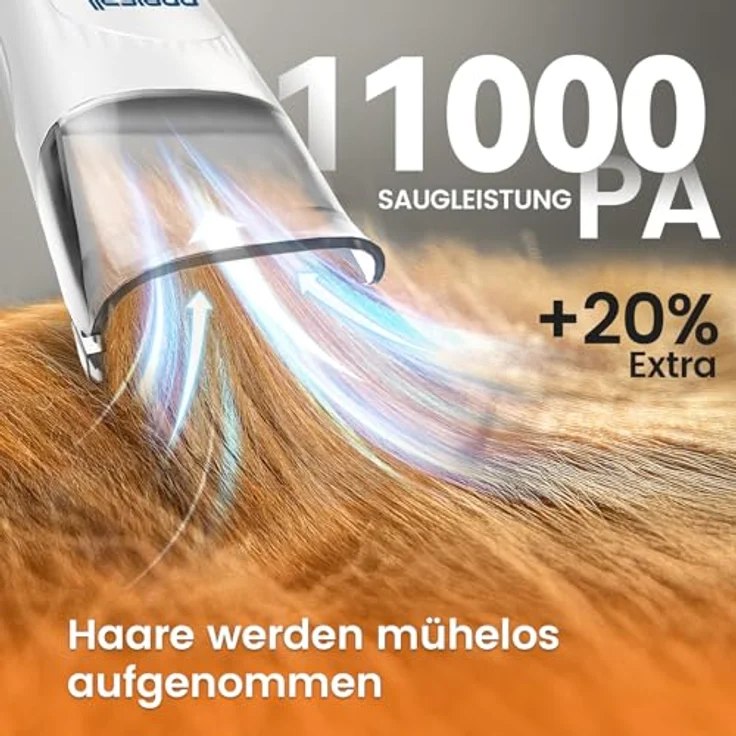 oneisall Hundeschermaschine mit Staubsauger, 12000 Pa Saugkraft, 7-in-1 Pflege-Set für Hunde und Katzen, geräuscharm, 1.5L Staubbehälter – Bild 4