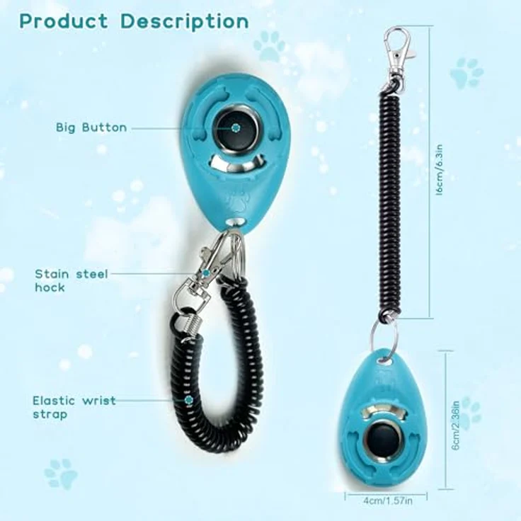 HoAoOo Pet Training Clicker mit Handschlaufe, Hundeklicker in Schwarz und Blau – Bild 4