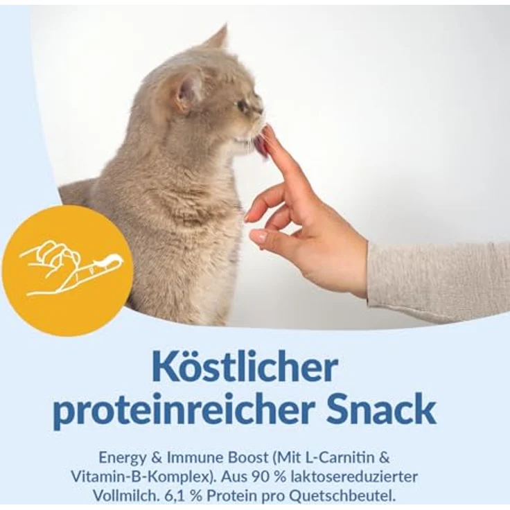 GimCat High Protein Pudding, proteinreicher Katzensnack ohne Zuckerzusatz, laktosereduziert, Made in Germany (1 x 100 g) – Bild 3