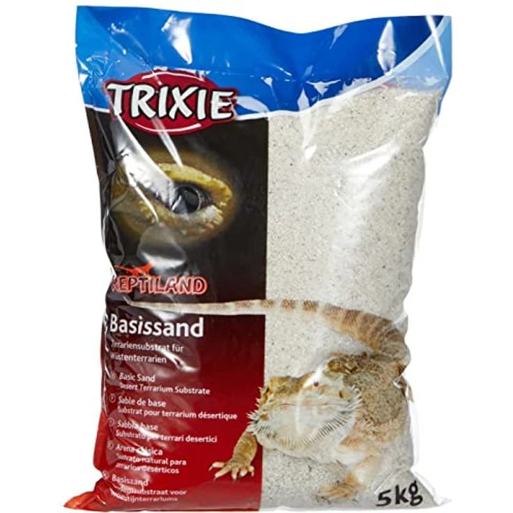 Trixie Reptiland Basissand für Wüstenterrarien, feinkörnig, weiß, 5 kg, hohe Wärmeleitfähigkeit für Heizmatten und -kabel – Bild 1