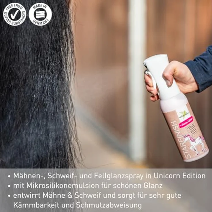Bense & Eicke Fellpflege StarFinish Unicorn-Edition, Mähnenspray mit staub- und schmutzabweisender Wirkung für Pferde – Bild 3