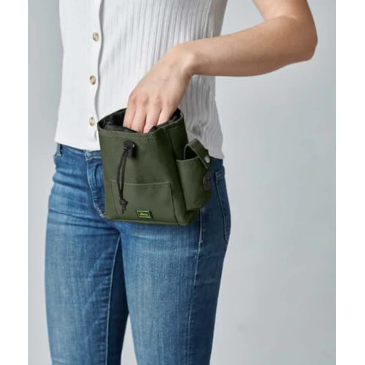 Hunter Leckerlibeutel Gürteltasche Tyra, khaki, pflegeleicht, wasserdichtes 600D Polyester, mit Kotbeutelspender und Clickertasche, ca. 17 x 14 cm – Bild 4