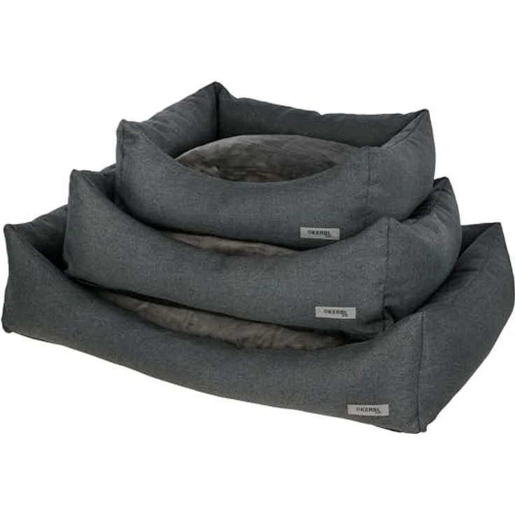 Kerbl Pet Kuschelbett Platin Ortho, orthopädisches Hundebett mit Memory-Foam-Matratze, grau, 65x55x20cm, herausnehmbares Wendekissen, 100% Polyester – Bild 3