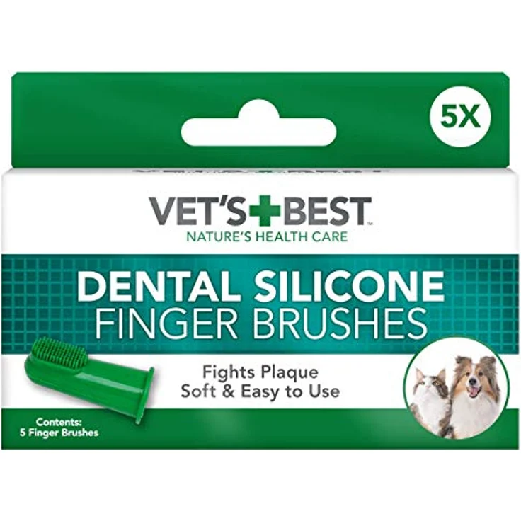 Vet's Best Silicone Finger Brushes für Hunde & Welpen, 5er Pack, BPA-frei, sanft zu Zahnfleisch, effektive Plaque- und Zahnsteinentfernung – Bild 1