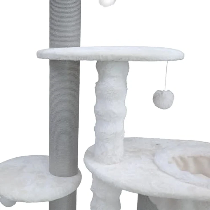 CanadianCat Company Kratzbaum Charles, beige, 171 cm hoch mit mehreren Liegeplattformen und geschlossener Höhle – Bild 7