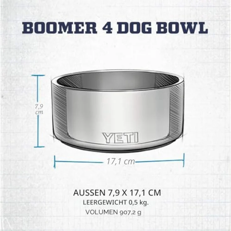 YETI Boomer Edelstahl Hundenapf 4, rutschfester Napf mit 18/8 Edelstahl und spülmaschinenfest – Bild 5