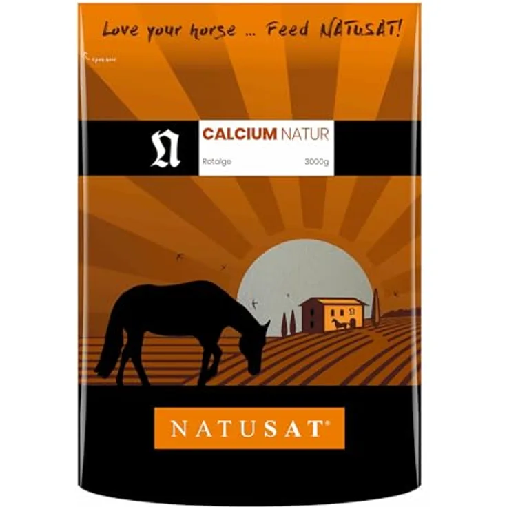NATUSAT Rotalge Calcium natur - natürliche Calcium- und Magnesiumquelle für Pferde, 3000 g