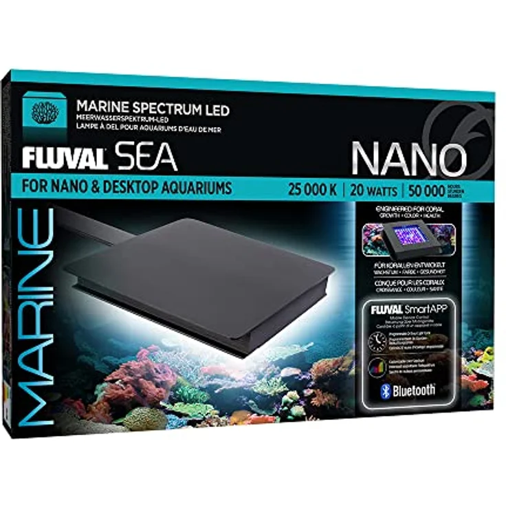 Fluval Marine 3.0 Nano, LED Aquariumbeleuchtung mit 20 W, IP67 wasserdicht, steuerbar über Fluval SmartApp – Bild 1