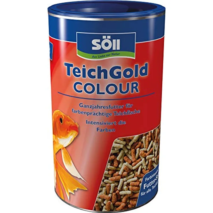 Söll 18800 TEICH-GOLD Colour-Sticks, 1 L - Futtersticks mit Proteinen, Vitaminen und Spurenelementen für vitale Teichfische