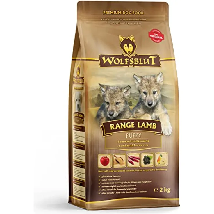 Wolfsblut Range Lamb Puppy, Hunde-Trockenfutter für Welpen mit bekömmlichem Lamm, 2kg