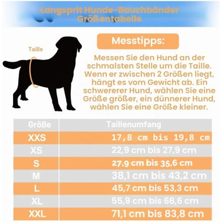 Langsprit Rüdenwindeln, hochabsorbierende, waschbare Windeln für kleine Hunde und Welpen, Größe S, 3 Stück, Auslaufsicheres Design – Bild 2