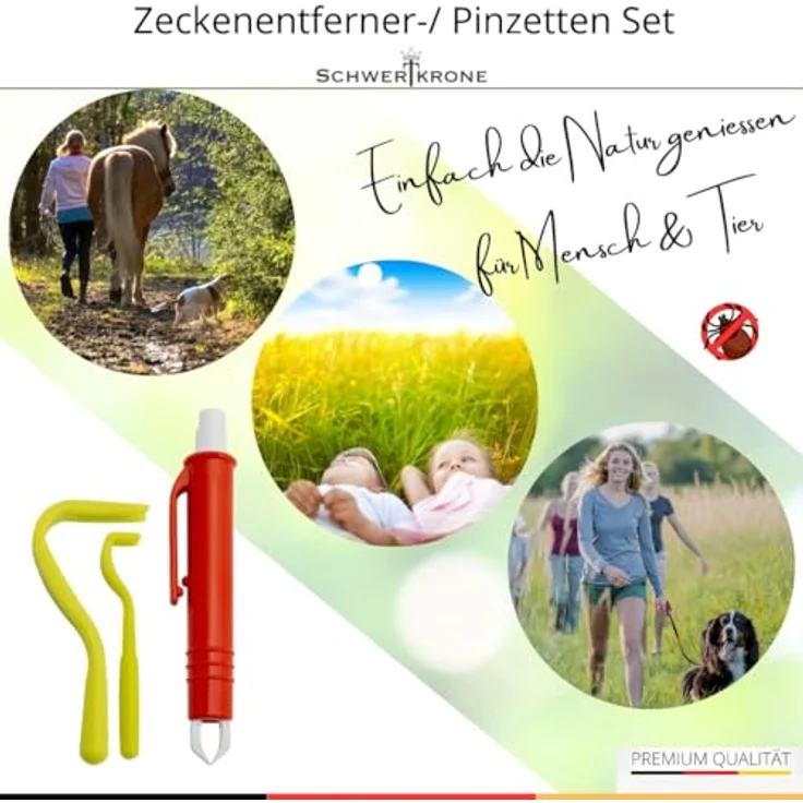 Schwertkrone® Zeckenzange 3er Set, Kunststoff - Zeckenentferner für Hunde, Katzen & Menschen, mit 2 Haken in verschiedenen Größen, praktische Druckknopf-Zeckenzange, handlich für unterwegs – Bild 5