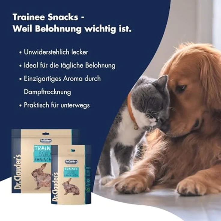 DR.CLAUDER'S Trainee Snack, leicht verdauliche Hundesnacks aus 95% Kaninchenfleisch mit Inulin, 500g Frischebeutel – Bild 5