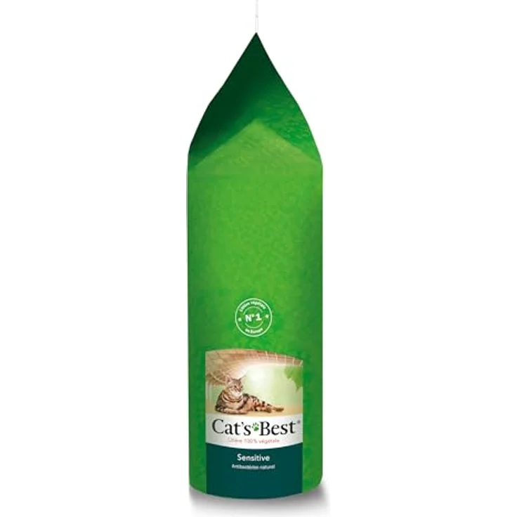 Cat's Best Sensitive, 100 % pflanzliche Katzenstreu, antibakteriell und fest klumpend aus Aktiv-Holzfasern, 7,2 kg/20 l für empfindliche Katzen – Bild 2