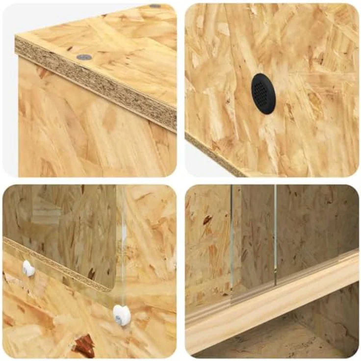 vidaXL Terrarium Braun 50 x 50 x 100 cm, OSB Gehege für Reptilien mit Thermometer – Bild 9