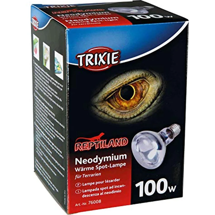 Trixie 76008 Neodymium Wärme-Spotlampe, ø 80 × 108 mm, 100 W, für Terrarien, unterstützt Wärmeregulierung und UV-A Strahlung – Bild 2