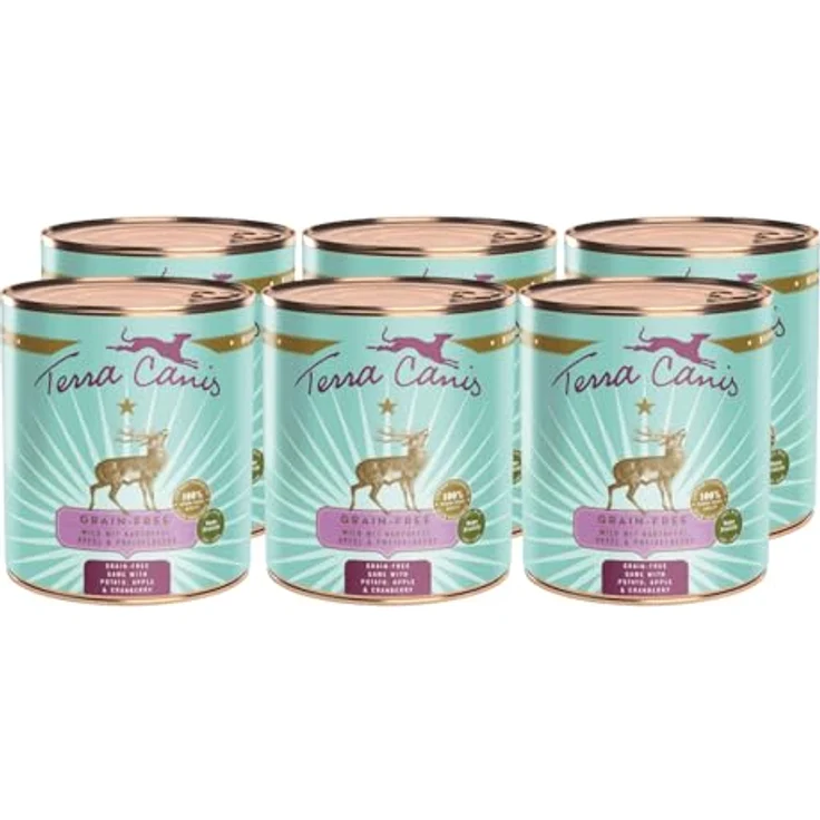 Terra Canis Wild, Kartoffel, Apfel & Preiselbeere, Getreidefreies Nassfutter, 6x800g, 100% Lebensmittelqualität, gesund & glutenfrei – Bild 1