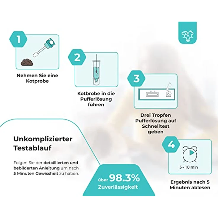 The Home Pet Lab Giardien Schnelltest für Hunde & Katzen, Laborgeprüft, einfache Anwendung, Ergebnis in 5 Minuten – Bild 4