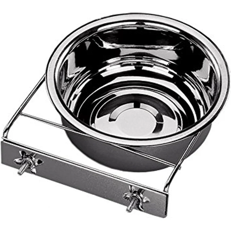 Nobby Edelstahlnapf mit Befestigung, Ring mit Schraube, 18,5 cm 1,40 ltr, 1 Stück, Silber – Bild 2
