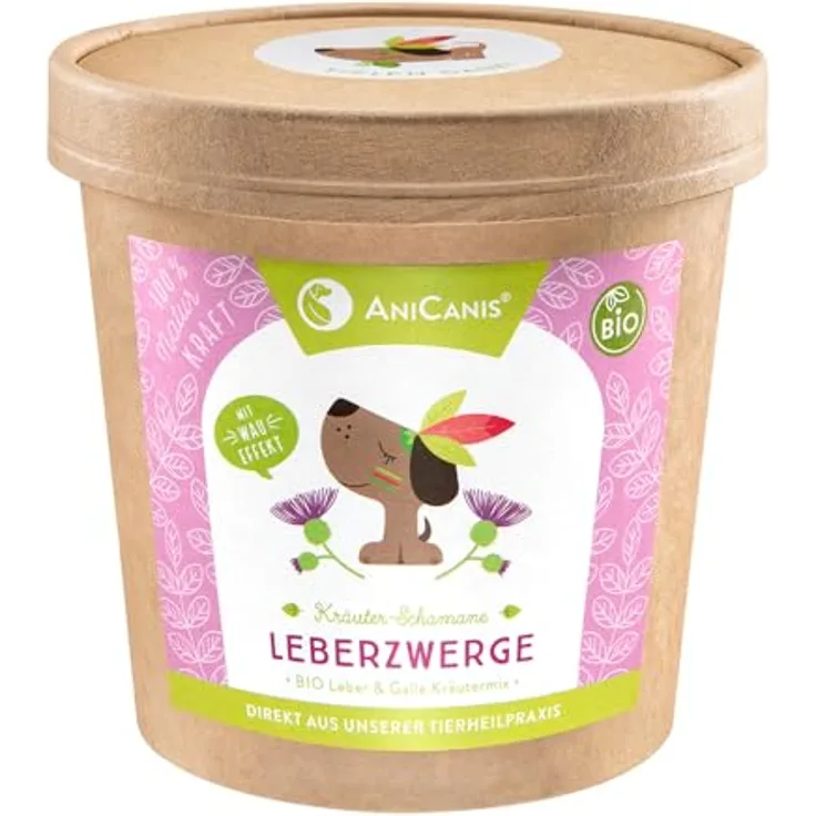 AniCanis Bio Leberzwerge, getrockneter Kräutermix für Hunde zur Leberdiät, 100% vegan, 100g, vom Tierheilpraktiker