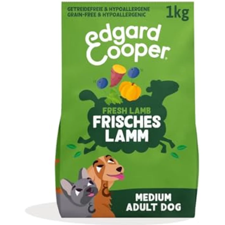Edgard & Cooper Hundefutter trocken, Getreidefrei für Medium Adult Hunde (1kg), frisches Lamm, hypoallergen mit ausgewogenen Ballaststoffen für die Darmgesundheit – Bild 1