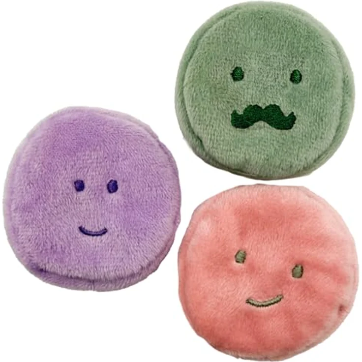 Aumüller Katzenspielzeug Macarons 3er Set, Plüsch mit Katzenminze und Silver Vine, bunt – Bild 2