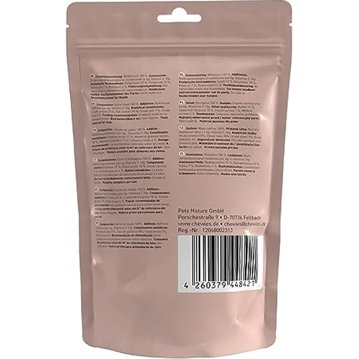 Chewies MAXI Fleischstreifen, Hundeleckerli aus 100% Wildfleisch, 150g, zuckerfrei & getreidefrei, getrocknete Kaustreifen, Made in Germany – Bild 2