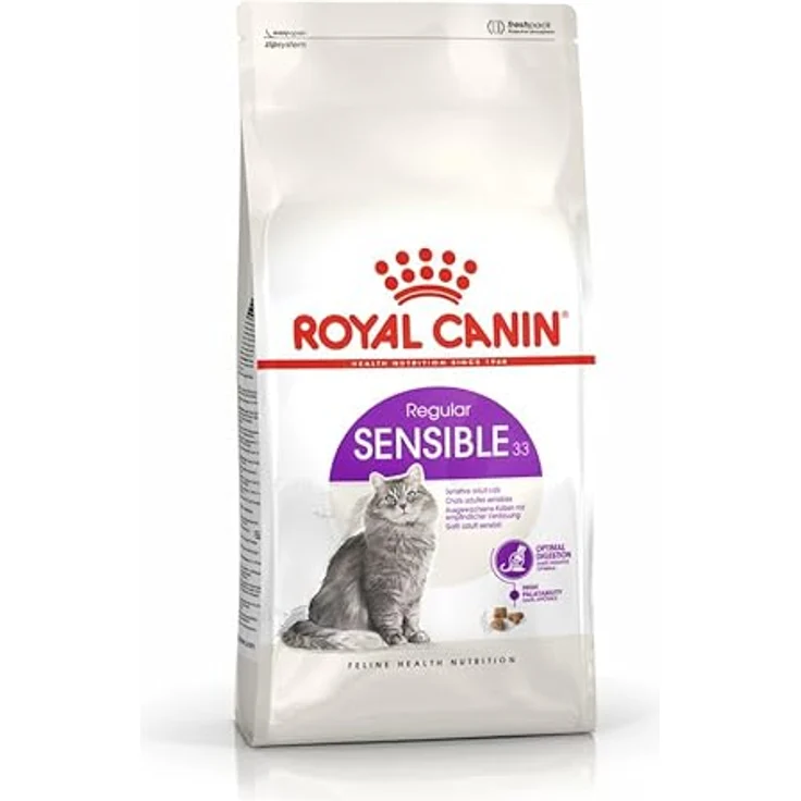 Royal Canin Regular Sensible 33, Trockenfutter für ausgewachsene Katzen, Unterstützung der Verdauung, Doppelpack 2 x 400 g, hohe Energiedichte – Bild 2