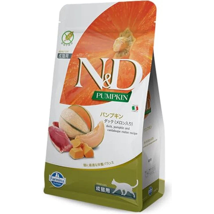 Farmina N&D Pumpkin Adult Pellets Katzenfutter, Trockenfutter mit Ente und Cantaloupe, hochwertige Vitamine und natürliche Antioxidantien, 300 g – Bild 1