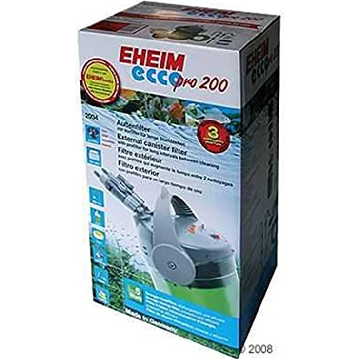 Eheim Ecco Pro 2034, Außenfilter für Aquarien bis 200 l, leistungsstark mit 600 l/h, leiser Betrieb durch Keramik-Komponenten, inkl. Zubehör und Filtermedien – Bild 1