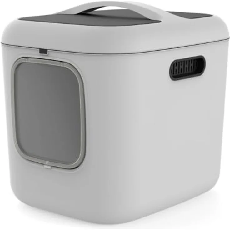 Rotho Biala XL, Geschlossenes Katzenklo für große Katzen und Mehrkatzenhaushalte mit zwei Kohlefiltern und ergonomischem Griff